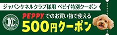 【お知らせ】JKC会員様へ「ペピイ500円クーポン」プレゼント!!